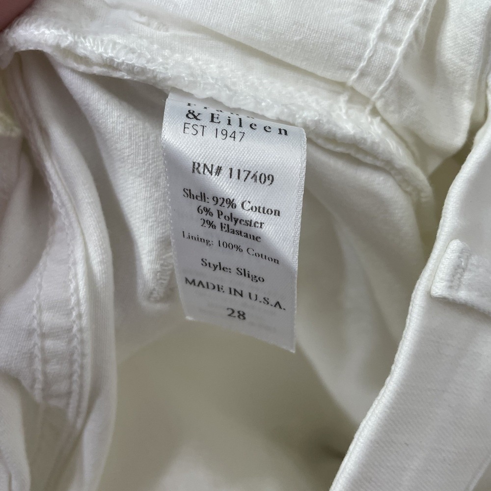 FRANK & EILEEN SLIGO Womens Sz 28 White Cotton Stretch‎ Raw Hem Jeans EXC - Picture 10 of 11